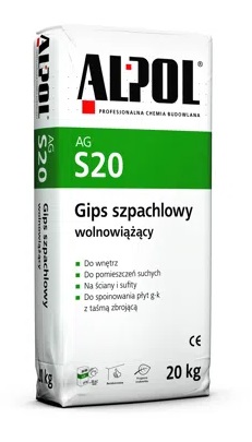 Шпаклівка Alpol гіпсова для розшивки швів повільна AG S-20 (зі стрічкою) 20кг